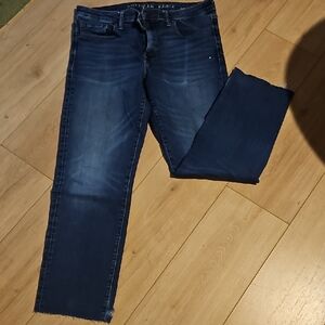 American Eagle Outfitters Men's Dark Blue Straight Jeans